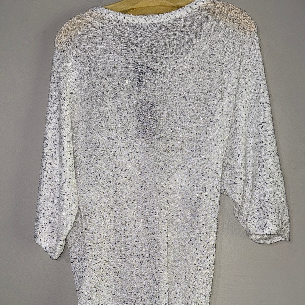 Sparkling White Sequin Top